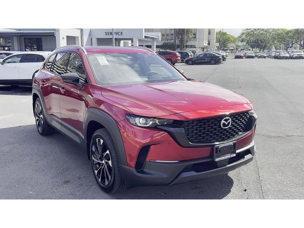 2026 Mazda Mazda CX-50 Hybrid Premium Plus AWD in Soul Red Crystal Metallic — front three-quarter view