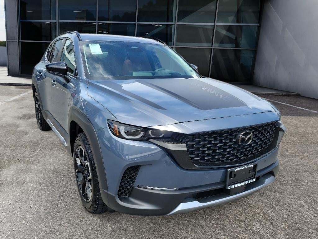 2026 Mazda Mazda CX-50 2.5 Turbo Meridian Edition AWD in Polymetal Gray Metallic — front three-quarter view