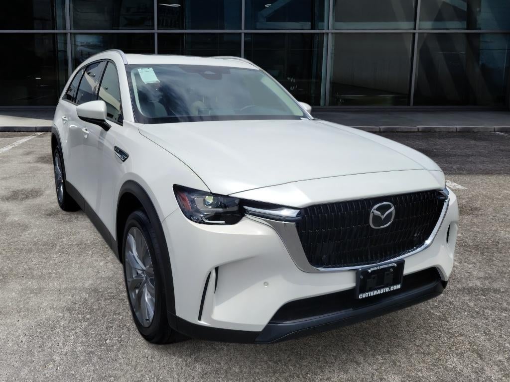 2026 Mazda Mazda CX-90 3.3 Turbo Preferred AWD in Rhodium White Premium — front three-quarter view