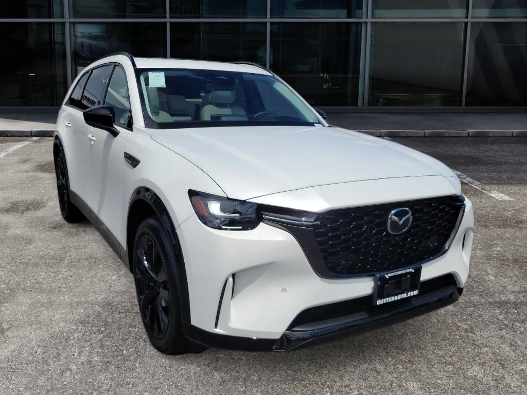 2026 Mazda Mazda CX-90 3.3 Turbo S Premium Sport AWD in Rhodium White Premium — front three-quarter view