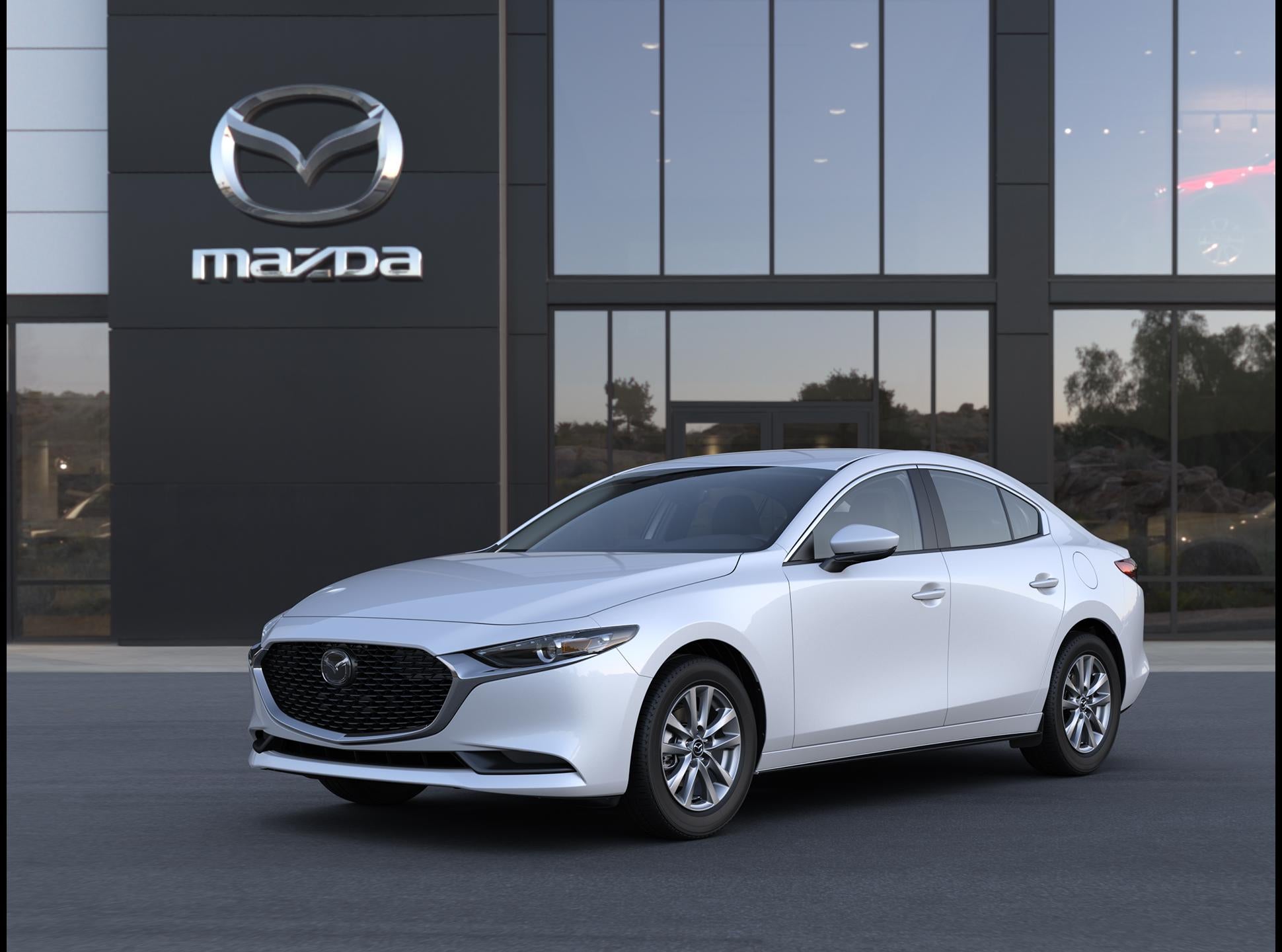2026 Mazda Mazda3 Sedan 2.5 S in Snowflake White Pearl — front three-quarter view