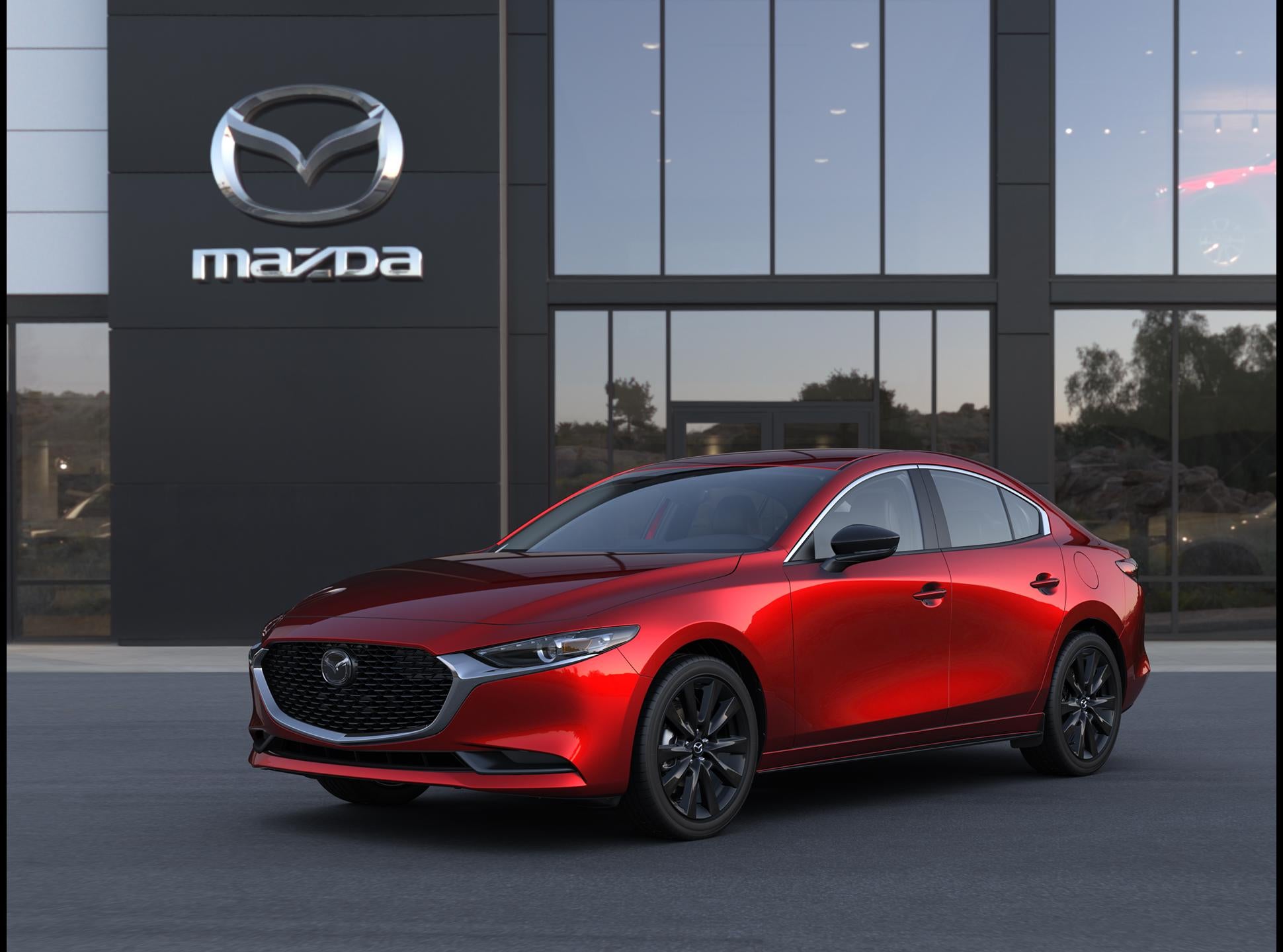 2026 Mazda Mazda3 Sedan 2.5 S Select Sport in Soul Red Crystal Metallic — front three-quarter view